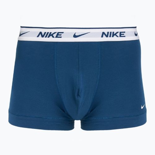 Boxer da uomo Nike Everyday Cotton Stretch Trunk 3 paia blu militare chiaro/blu force/bianco in vita