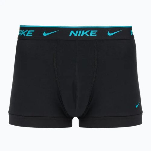 Boxer da uomo Nike Everyday Cotton Stretch Trunk 3 paia nero blu chiaro/cactus polveroso/nero in vita