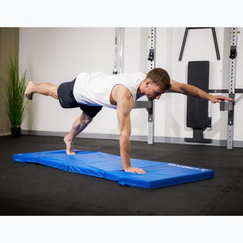 Materasso da ginnastica pieghevole TREXO 195 x 80 x 5 cm blu