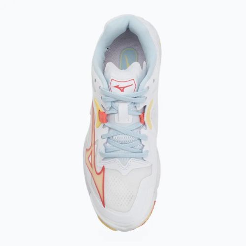 Scarpe da pallavolo donna Mizuno Wave Lightning Z8 bianco/calipso coral/pale banana