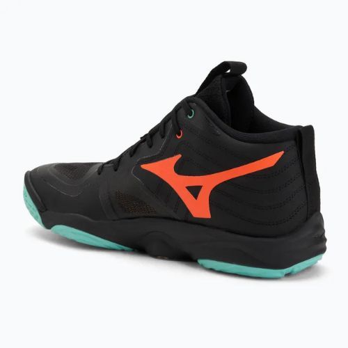 Scarpe da pallavolo Mizuno Wave Momentum Elite Mid nero/tangelo/verde ghiaccio