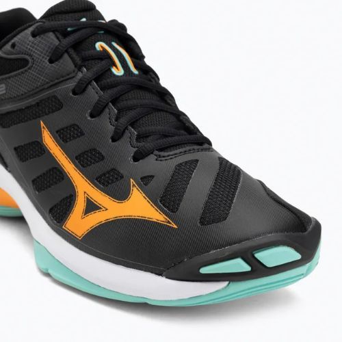 Scarpe da pallavolo Mizuno Wave Voltage 2 nero/tangelo/verde ghiaccio