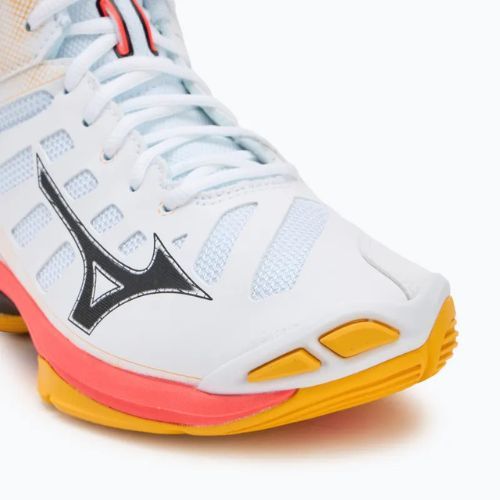 Scarpe da pallavolo Mizuno Wave Voltage 2 Mid bianco/fiery coral 2/citrus