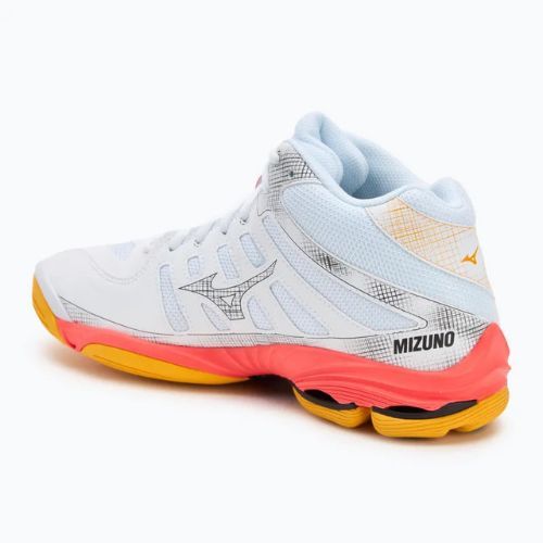 Scarpe da pallavolo Mizuno Wave Voltage 2 Mid bianco/fiery coral 2/citrus