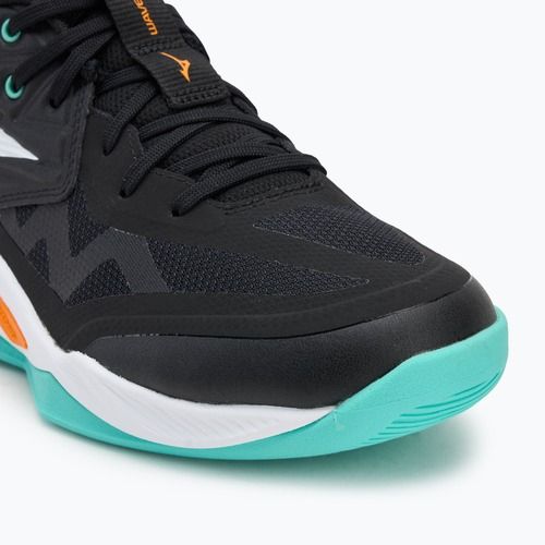 Scarpe da pallavolo Mizuno Wave Momentum Pro nero/tangelo/verde ghiaccio