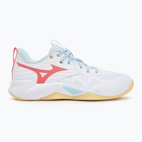 Scarpe da pallavolo donna Mizuno Wave Momentum Pro bianco/calipso coral/pale banana