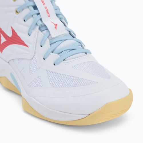 Scarpe da pallavolo donna Mizuno Wave Momentum Pro Mid bianco/calipso coral/pale banana