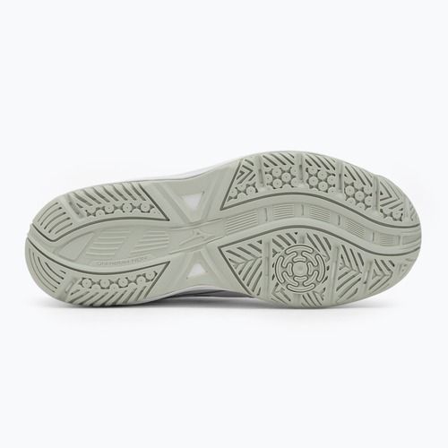 Scarpe da pallavolo per bambini Mizuno Cyclone Speed 5 bianco/nero/smeraldo ghiacciato