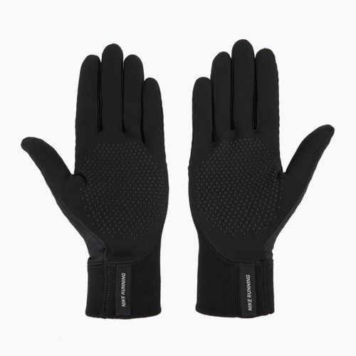Guanti da corsa Nike Therma-Fit Pacer Sphere Midweight RG da uomo, nero/nero/argento