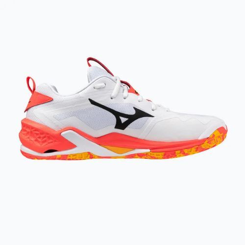 Scarpa da pallamano Mizuno Wave Stealth Neo 2 bianco/corallo rosso 2/citrus