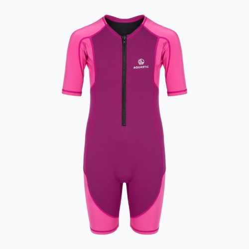 Muta da surf per bambini AQUASTIC in neoprene 1,5 mm WAVEY pink