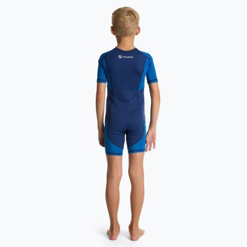 Muta da surf per bambini AQUASTIC in neoprene 1.5 mm WAVEY blue