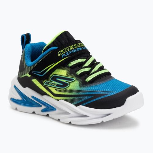 SKECHERS Flex-Glow Ultra nero/blu/lime scarpe per bambini