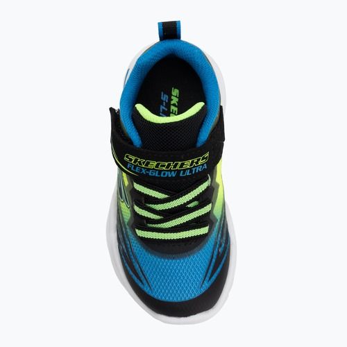 SKECHERS Flex-Glow Ultra nero/blu/lime scarpe per bambini