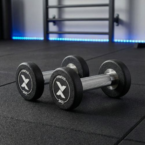 Manubrio in ghisa rivestito in gomma XTREXO Pro 2 kg black