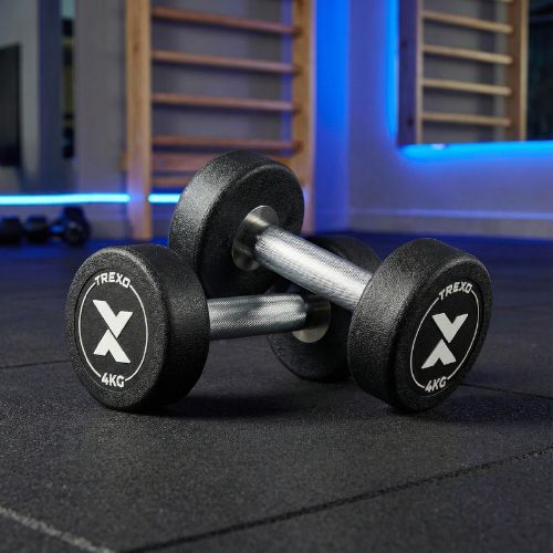 Manubrio in ghisa rivestito in gomma XTREXO Pro 4 kg black