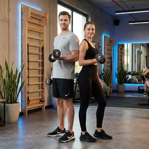 Manubrio in ghisa rivestito in gomma XTREXO Pro 4 kg black