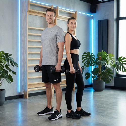 Manubrio in ghisa rivestito in gomma XTREXO Pro 6 kg black