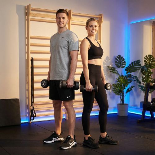 Manubrio in ghisa rivestito in gomma XTREXO Pro 8 kg black