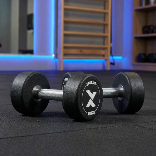 Manubrio in ghisa rivestito in gomma XTREXO Pro 10 kg black