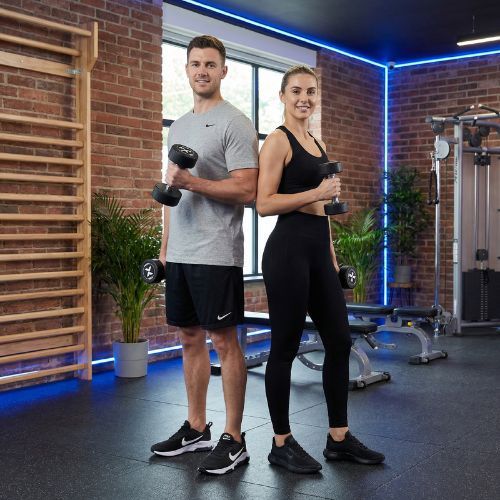 Manubrio in ghisa rivestito in gomma XTREXO Pro 10 kg black