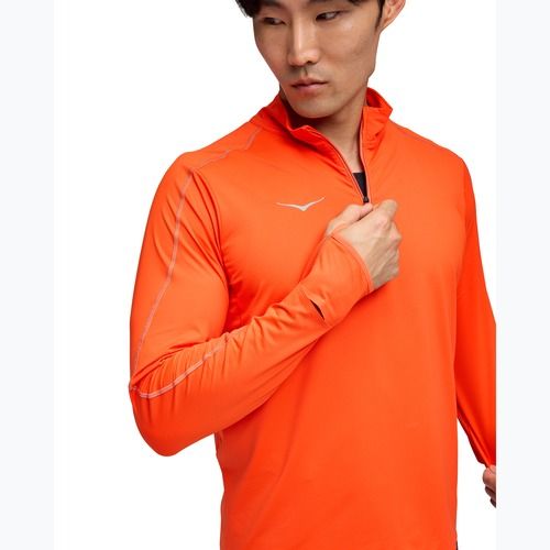 Felpa da corsa HOKA GlideTech Quarter Zip lava da uomo
