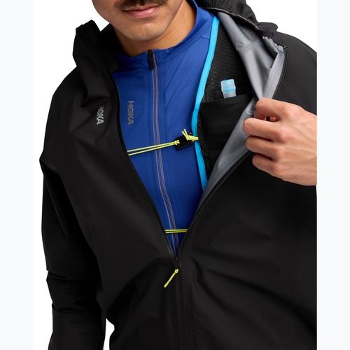 Giacca da corsa da uomo HOKA Skybreeze Waterproof GTX nera