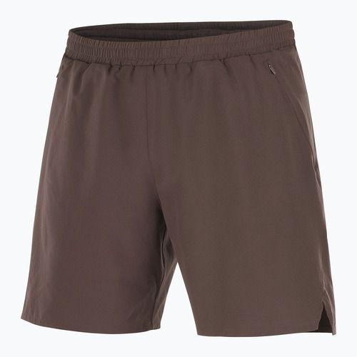 Pantaloncini da corsa uomo Salomon Shakeout C 2IN1 7" coffee bean