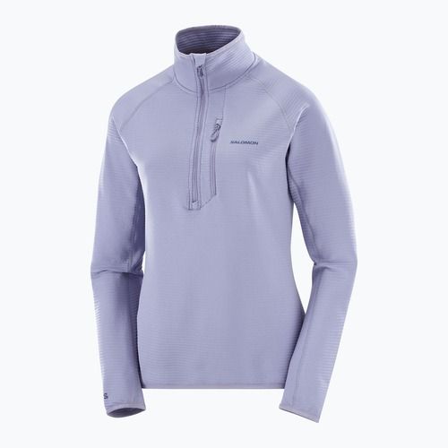 Felpa da trekking donna Salomon Essential Lightwarm Half Zip blue granite