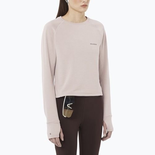 Felpa da trekking donna Salomon Essential Lightwarm CN etherea