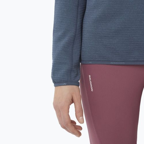 Felpa da trekking donna Salomon Essential Lightwarm Half Zip blue night