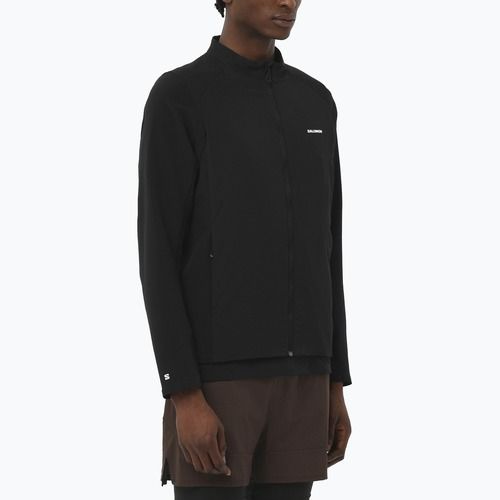 Felpa da corsa Salomon Mountain Flex Hybrid nero profondo da uomo