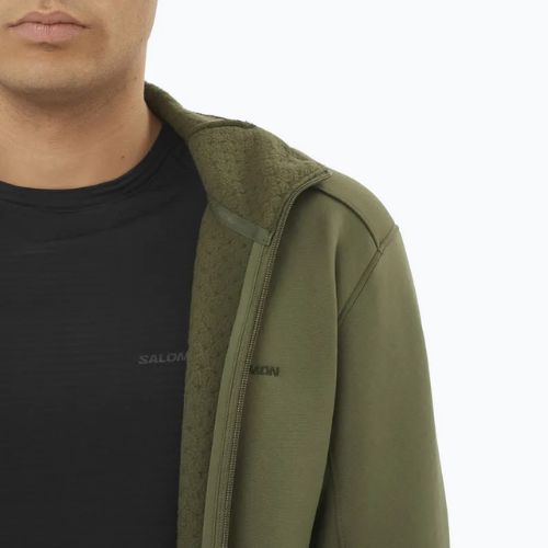 Felpa Salomon Outline Warm Fleece Full Zip Uomo foglia d'uva