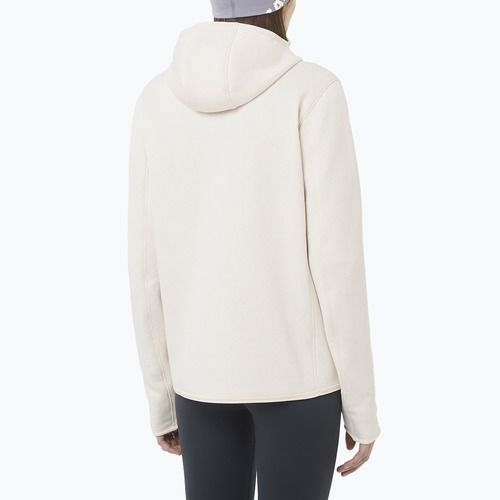 Felpa con cappuccio Salomon Outline Warm Fleece da donna, colore bianco whisper