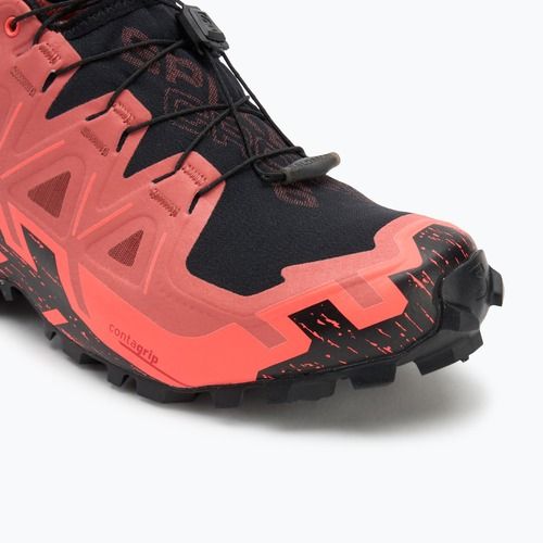 Scarpe da corsa uomo Salomon Spikecross 6 GTX pelle di bovino/nero/fuoco neon