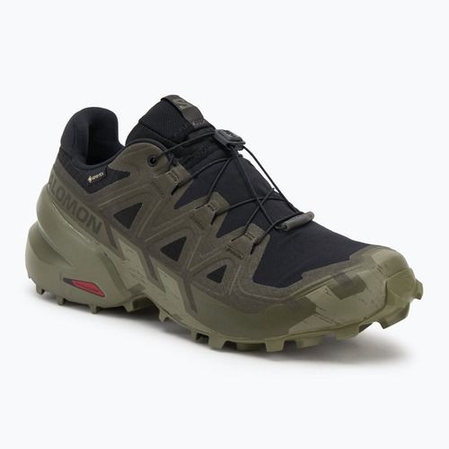 Scarpe da corsa da uomo Salomon Speedcross 6 GTX nero/torba/verde lichene profondo