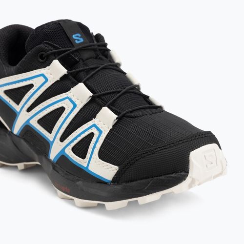Scarpe da corsa per bambini Salomon Speedcross Waterproof nero/vaniglia ghiaccio/blu francese
