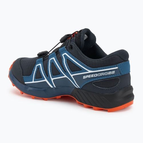Scarpe da corsa per bambini Salomon Speedcross Waterproof blu scuro/blu scuro/arancione rosso