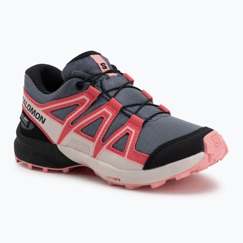 Scarpe da corsa per bambini Salomon Speedcross Waterproof grisaille/hushed violet/rouge red