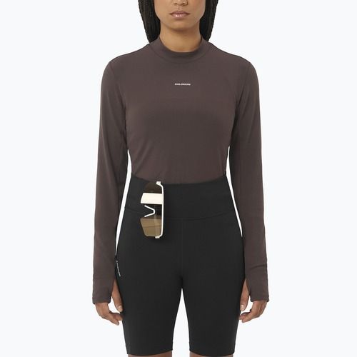Maglia a maniche lunghe da corsa donna Salomon Bliss coffee bean