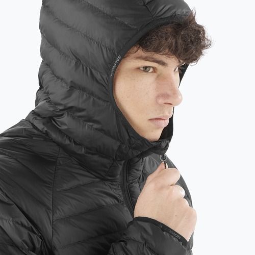 Giacca piumino uomo Salomon Elixir Micro Down Hoodie nero profondo