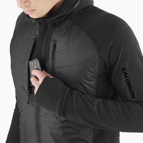 Salomon Elixir Hybrid Hoodie Uomo Giacca isolante in nero