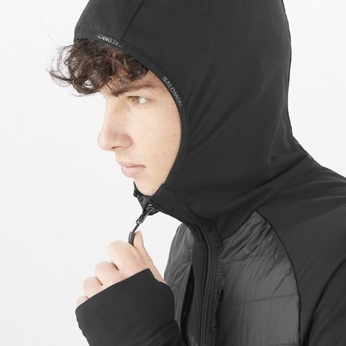 Salomon Elixir Hybrid Hoodie Uomo Giacca isolante in nero