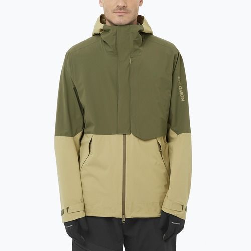 Giacca softshell da uomo Salomon Outherpath Pro 2.5 l grigio verde/ foglia d'uva