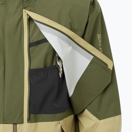 Giacca softshell da uomo Salomon Outherpath Pro 2.5 l grigio verde/ foglia d'uva