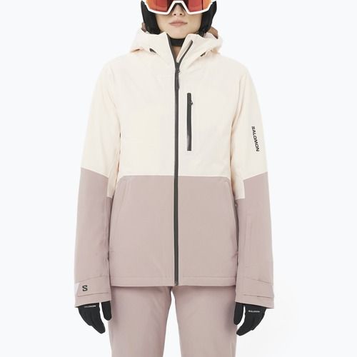 Giacca da sci donna Salomon Highland whisper white/etherea