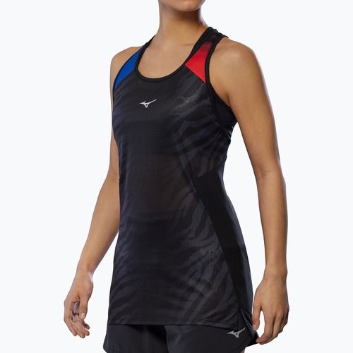 Canotta da corsa donna Mizuno DryAeroFlow Graphic Tank rosso oni