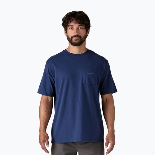 T-shirt Patagonia Boardshort Logo Pocket Uomo Responsibili clement blue