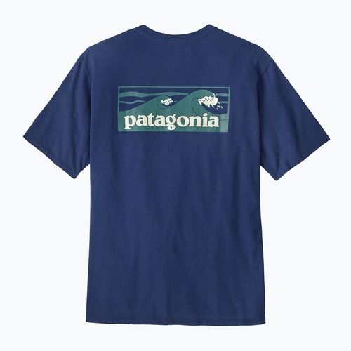 T-shirt Patagonia Boardshort Logo Pocket Uomo Responsibili clement blue