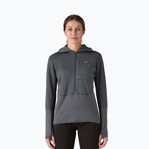 Giacca softshell da donna Patagonia R1 Hybrid Pullover Hoody smolder blu